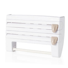 Load image into Gallery viewer, Kitchen Organizer Paper Towel Holder Cling Film Cutting  Holder Sauce Bottle Tin Foil Paper Storage Rack Kitchen Shelf

