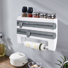 Load image into Gallery viewer, Kitchen Organizer Paper Towel Holder Cling Film Cutting  Holder Sauce Bottle Tin Foil Paper Storage Rack Kitchen Shelf
