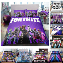 Load image into Gallery viewer, 3D Cartoon Bedding Suit Fortnites Quilt Cover Fortress Night Printed Bed Spead Child Bedroom Bed Duvet Cover Bedclothes 3pcs Set
