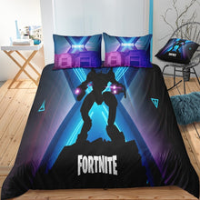 Load image into Gallery viewer, 3D Cartoon Bedding Suit Fortnites Quilt Cover Fortress Night Printed Bed Spead Child Bedroom Bed Duvet Cover Bedclothes 3pcs Set
