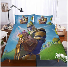Load image into Gallery viewer, 3D Cartoon Bedding Suit Fortnites Quilt Cover Fortress Night Printed Bed Spead Child Bedroom Bed Duvet Cover Bedclothes 3pcs Set
