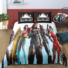 Load image into Gallery viewer, 3D Cartoon Bedding Suit Fortnites Quilt Cover Fortress Night Printed Bed Spead Child Bedroom Bed Duvet Cover Bedclothes 3pcs Set
